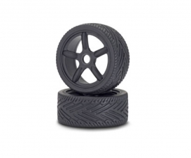 1:8 On-Road Tyre/Wheel-Set, black (2)