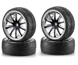 1:10 BigWheel-Set 02, 10spoke bla/Ch (4) 1:10 BigWheel-Set 02, 10spoke bla/Ch (4)