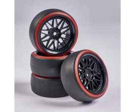 1:10 Wheel Set Drift (4) black/red 1:10 Wheel Set Drift (4) black/red