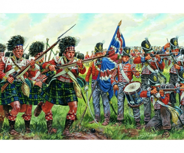 ITALERI BRITISH AND SCOTS INFANTRY NAPOLEONIC WARS 1:72 SCALE MODEL SOLDIERS 