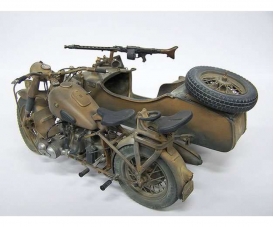 1:9 German Milit.Motorcycle w/sidecar