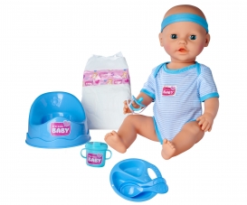 NEW BORN BABY POUPON BLEU 43CM BOIT FAIT PIPI NEW BORN BABY POUPON BLEU 43CM BOIT FAIT PIPI