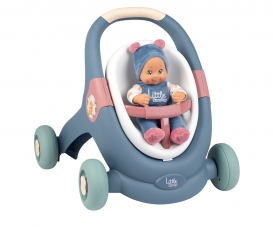 Little Smoby 3-in1 Lauflern - Puppenwagen mit Babypuppe