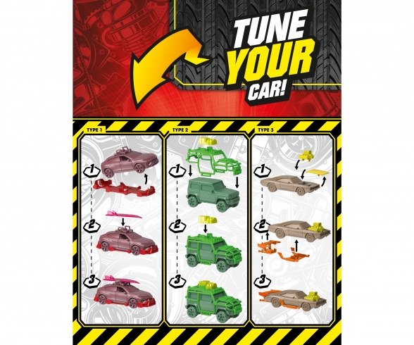 Tune Ups - 1 von 18 Autos, 7 Überraschungen, inkl. Tuning-Zubehör, Lieferung 1 Stück Tune Ups - 1 von 18 Autos, 7 Überraschungen, inkl. Tuning-Zubehör, Lieferung 1 Stück