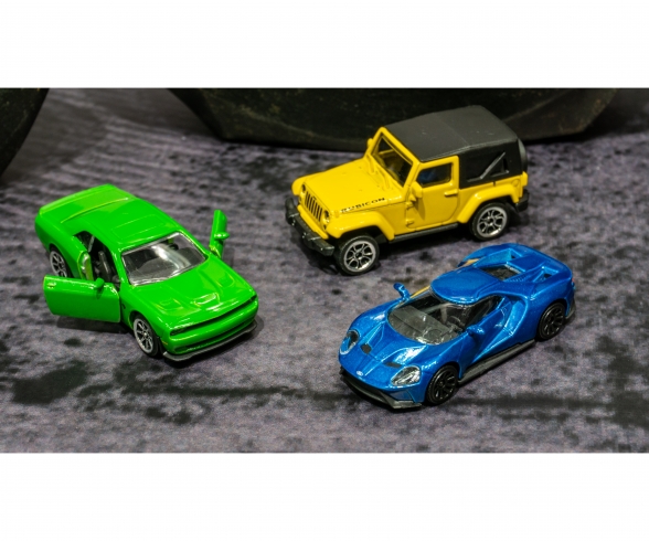 3er Set - Ford GT / Dodge Challenger / Jeep Rubicon X 3er Set - Ford GT / Dodge Challenger / Jeep Rubicon X