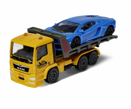 Majorette City Small Set MAN TGA Tow Truck with Porsche Majorette City Small Set MAN TGA Tow Truck with Porsche