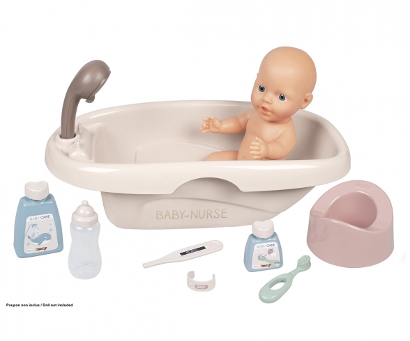 Smoby - Baby Nurse - Baignoire Balnéo - pour Poupons et Poupées - Jets  d'eau et Bulles - Lumières LED - 220362