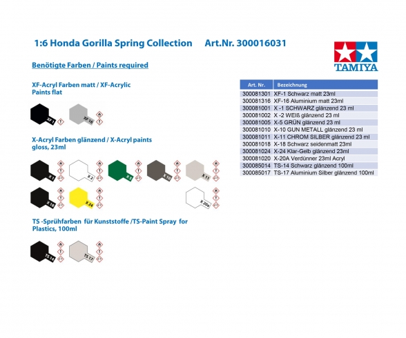 1:6 Honda Gorilla Spring Collection 1:6 Honda Gorilla Spring Collection