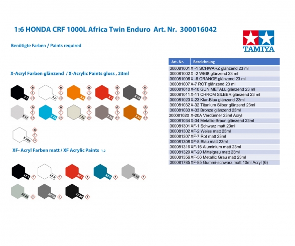 1:6 HONDA CRF 1000L Africa Twin Enduro 1:6 HONDA CRF 1000L Africa Twin Enduro