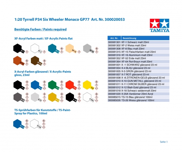 1:20 Tyrrell P34 Six Wheeler Monaco GP77 1:20 Tyrrell P34 Six Wheeler Monaco GP77