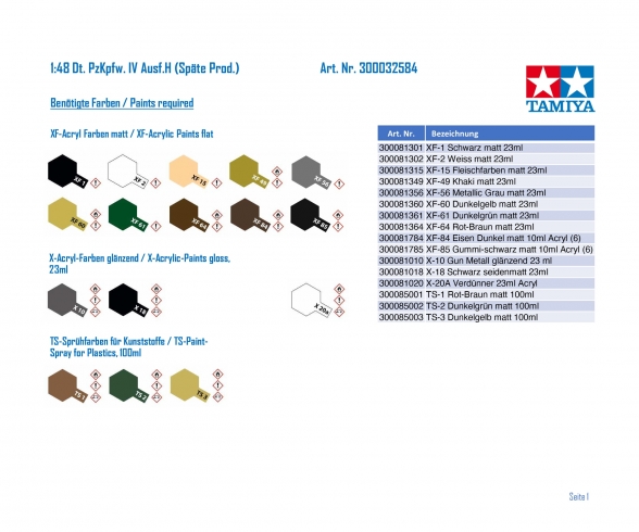 1:48 Ger. Pz.Kpfw.IV Ausf. H Late Prod. 1:48 Ger. Pz.Kpfw.IV Ausf. H Late Prod.