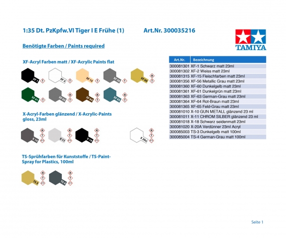 1:35 Ger. PzKpfw.VI Tiger I E Early (1) 1:35 Ger. PzKpfw.VI Tiger I E Early (1)