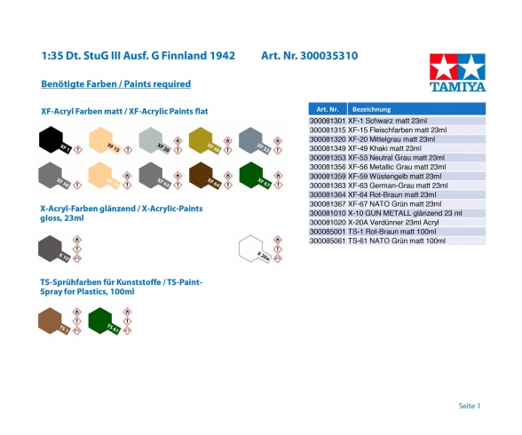 1:35 Dt. StuG III Ausf. G Finnland 1942 1:35 Dt. StuG III Ausf. G Finnland 1942