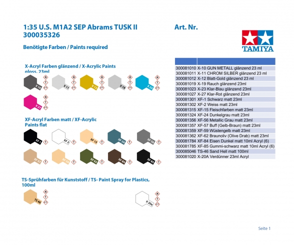 1:35 U.S. M1A2 SEP Abrams TUSK II 1:35 U.S. M1A2 SEP Abrams TUSK II