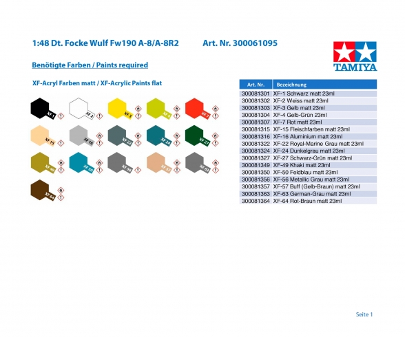 1:48 Dt. Focke Wulf Fw190 A-8/A-8R2 1:48 Dt. Focke Wulf Fw190 A-8/A-8R2