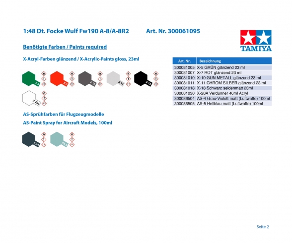 1:48 Dt. Focke Wulf Fw190 A-8/A-8R2 1:48 Dt. Focke Wulf Fw190 A-8/A-8R2
