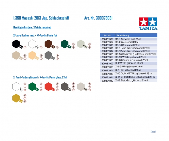 1:350 Musashi 2013 1:350 Musashi 2013