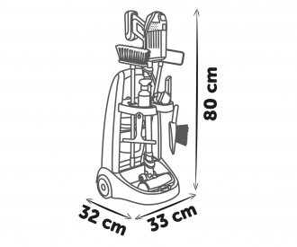 Smoby Chariot De Ménage Avec Aspirateur 31 X 31 X 55 Cm 330301
