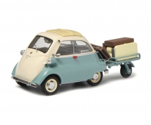 BMW Isetta with trailer and luggage „Auto-Porter“, green beige, 1:43 BMW Isetta with trailer and luggage „Auto-Porter“, green beige, 1:43