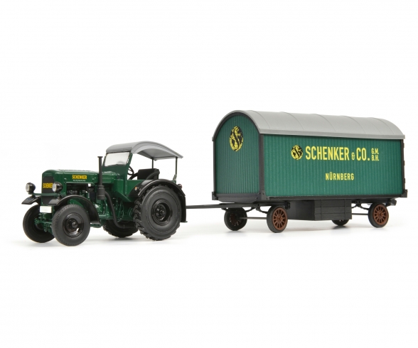 Deutz F3 mit Verdeck und Hänger „Schenker“, 1:32 Deutz F3 mit Verdeck und Hänger „Schenker“, 1:32
