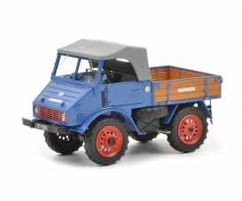 Mercedes-Benz Unimog U401 mit Holzpritsche, blau, 1:32 Mercedes-Benz Unimog U401 mit Holzpritsche, blau, 1:32