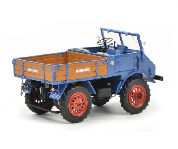 Mercedes-Benz Unimog U401 mit Holzpritsche, blau, 1:32 Mercedes-Benz Unimog U401 mit Holzpritsche, blau, 1:32