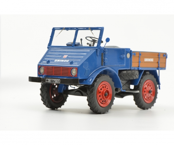 Mercedes-Benz Unimog U401 mit Holzpritsche, blau, 1:32 Mercedes-Benz Unimog U401 mit Holzpritsche, blau, 1:32