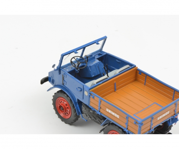 Mercedes-Benz Unimog U401 mit Holzpritsche, blau, 1:32 Mercedes-Benz Unimog U401 mit Holzpritsche, blau, 1:32