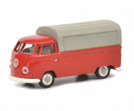 VW T1b Pritsche-Plane, rot, 1:87 VW T1b Pritsche-Plane, rot, 1:87
