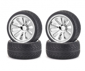 On-road tyre set, chrome (4) C V-10B On-road tyre set, chrome (4) C V-10B