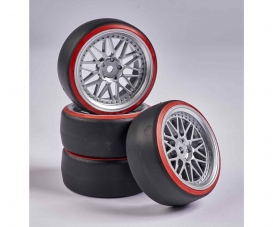 1:10 Wheel Set Drift (4) silver/red 1:10 Wheel Set Drift (4) silver/red