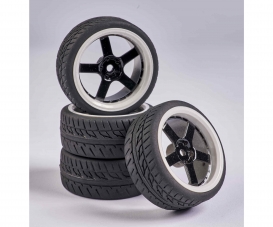 1:10 Wheel Set 5 sp. Design (4) black/wh 1:10 Wheel Set 5 sp. Design (4) black/wh