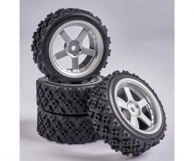 1:10 Räderset 5 Sp. Rallye (4) silber 1:10 Räderset 5 Sp. Rallye (4) silber