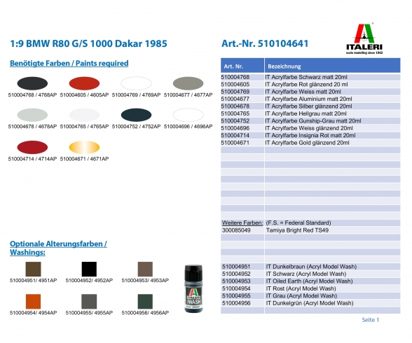 1:9 BMW R80 G/S 1000 Dakar 1985 1:9 BMW R80 G/S 1000 Dakar 1985