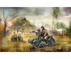 1:72 Sov.motorc.M-72 w/sidecar&crew WWII 1:72 Sov.motorc.M-72 w/sidecar&crew WWII