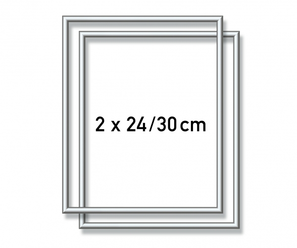 2 Alurahmen 24 x 30 cm – Silber matt 2 Alurahmen 24 x 30 cm – Silber matt