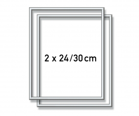 2 Aluminium frames 24 x 30 cm – mat silver 2 Aluminium frames 24 x 30 cm – mat silver