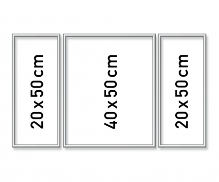 Aluminium frame Triptych 50 x 80 cm – mat silver Aluminium frame Triptych 50 x 80 cm – mat silver
