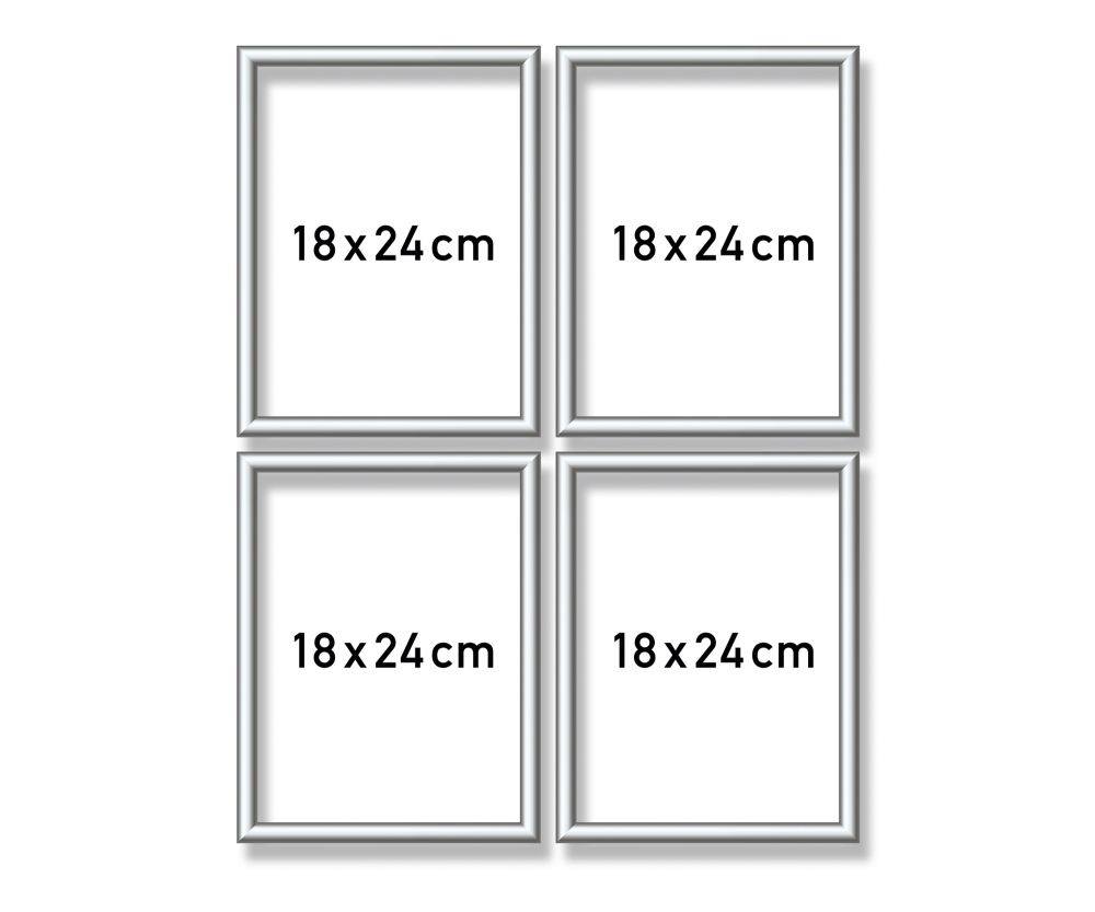 Aluminium Frame Quattro 18 X 24 Cm Mat Silver Picture Frames