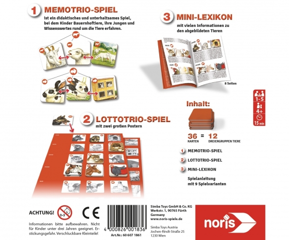 Memo Trio farm animals Memo Trio farm animals