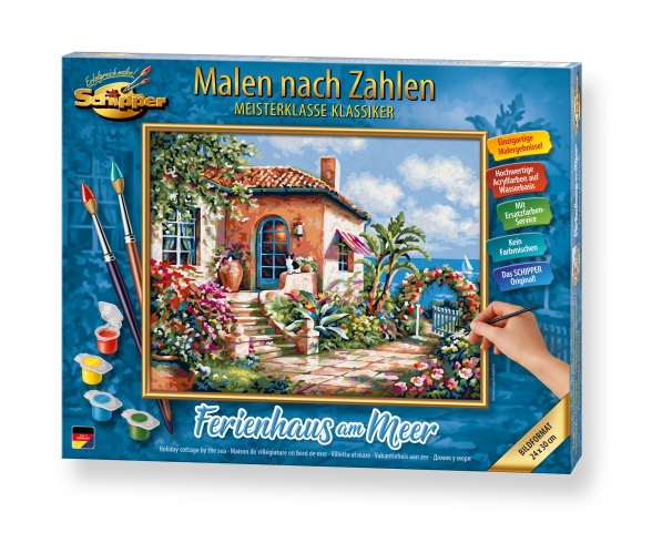 Ferienhaus am Meer Malen nach Zahlen Vorlage Ferienhaus am Meer Malen nach Zahlen Vorlage