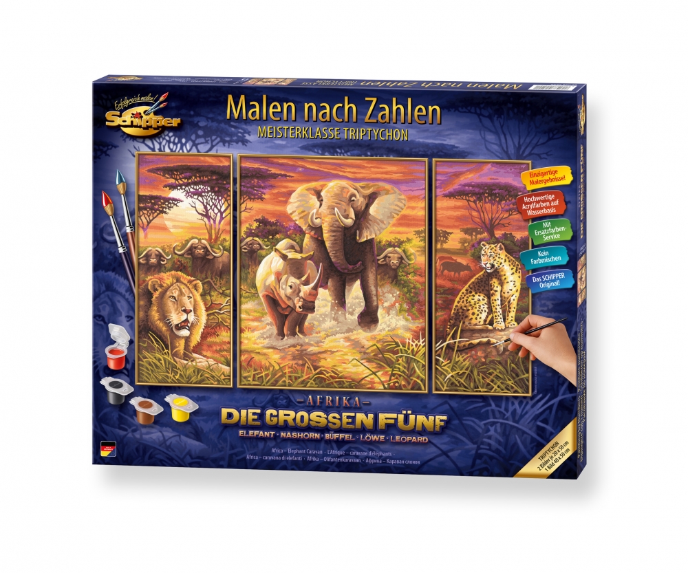 Afrika Die großen Fünf Triptychon MotivGruppen Afrika Die großen Fünf Triptychon MotivGruppen