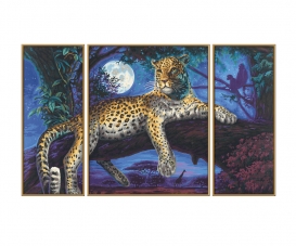 Jäger in der Nacht Leopard Malen nach Zahlen Jäger in der Nacht Leopard Malen nach Zahlen
