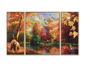 Indian Summer (Triptychon) Malen nach Zahlen Vorlage Indian Summer (Triptychon) Malen nach Zahlen Vorlage