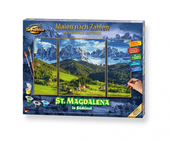 St. Magdalena in Südtirol Malen nach Zahlen Vorlage St. Magdalena in Südtirol Malen nach Zahlen Vorlage