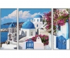 Santorin (Triptychon) Malen nach Zahlen Vorlage Santorin (Triptychon) Malen nach Zahlen Vorlage
