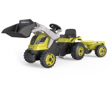 Smoby tractor and shop trailer ride on