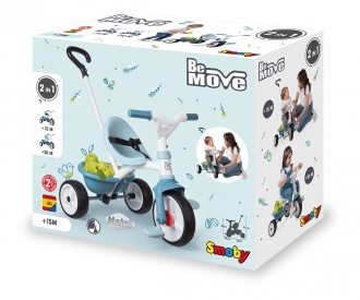 Smoby Blue 2-in-1 Push Along Trike with Parent Handle and Kids Forst  Tricycle - Bright and Colourful Design with Safe and Secure Design - Ages  15