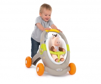 Smoby Minikiss Animals 3-in-1 Lauflern-Puppenwagen