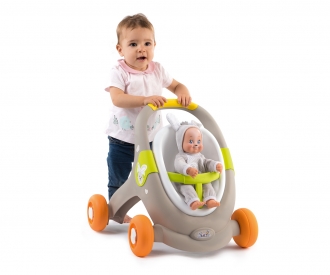 Smoby Minikiss Animals 3-in-1 Lauflern-Puppenwagen